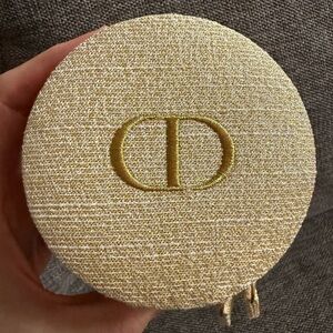 Dior Gold Round Cosmetic Case